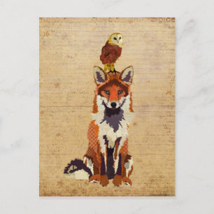FOX & OWL Postcard