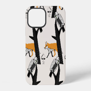 Fox, owl, tree, vintage seamless. iPhone 12 case