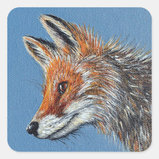 Fox Painting Square Sticker