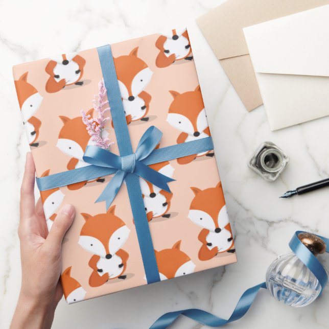 Fox Pattern Animal Wrapping Paper (Gifting)