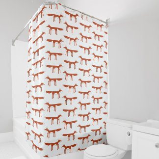 Fox Pattern Shower Curtain