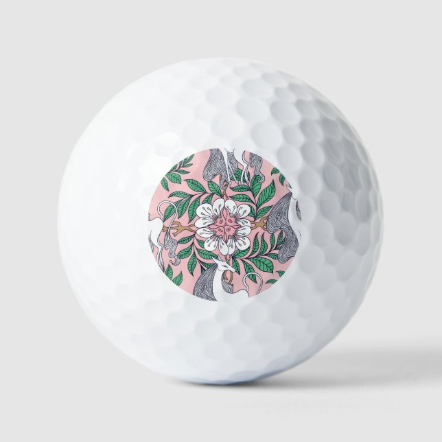 Fox Pattern: Whimsical Vintage Seamless Golf Balls (Front)