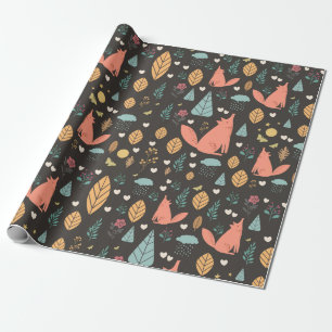 Fox Pattern Wrapping Paper