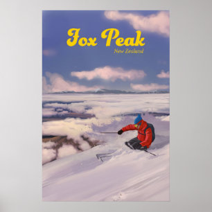 Fox Peak New Zealand Ski Resort Poster