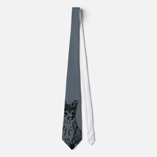 Fox Peek Tie Grey (Front)