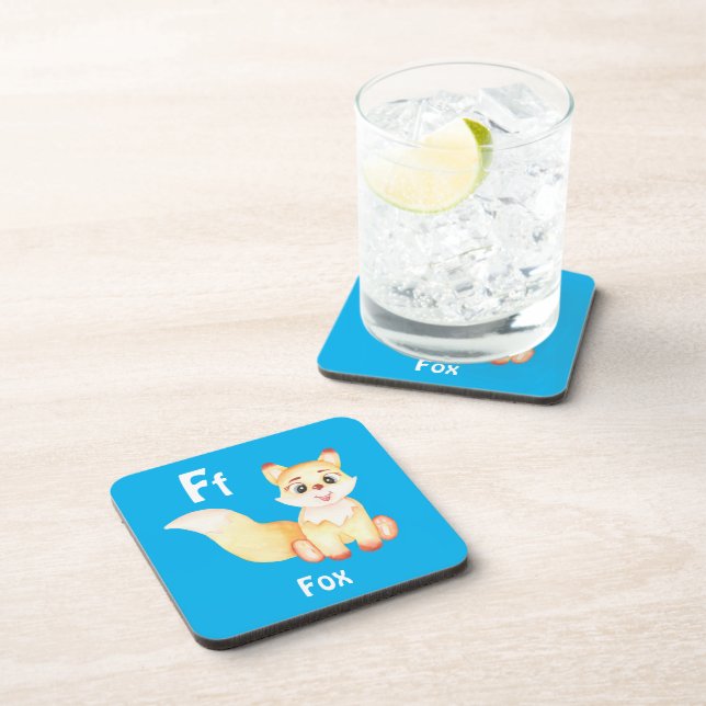 Fox personalise ABC: Letter F - Add Your Name Coaster (Right Side)