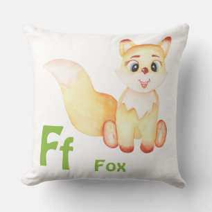 Fox personalise ABC: Letter F - Add Your Name Cushion