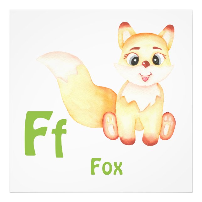 Fox personalise ABC: Letter F - Add Your Name Photo Print (Front)