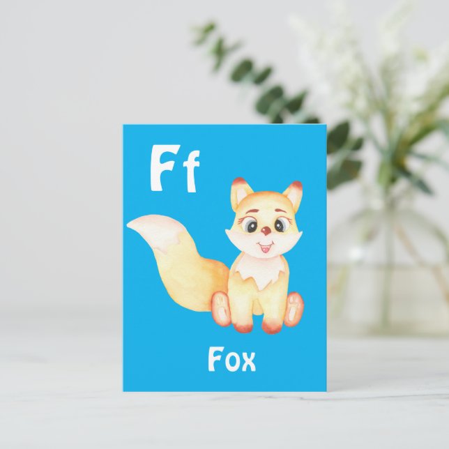 Fox personalise ABC: Letter F - Add Your Name Postcard (Standing Front)