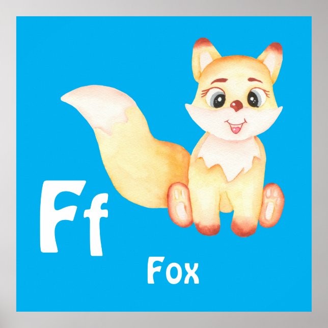 Fox personalise ABC: Letter F - Add Your Name Poster (Front)