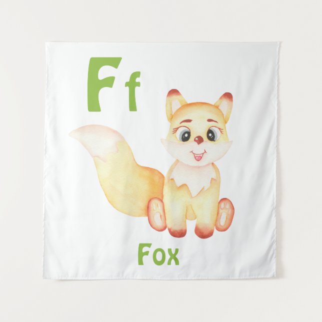 Fox personalise ABC: Letter F - Add Your Name Tapestry (Front)