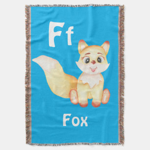 Fox personalise ABC: Letter F - Add Your Name Throw Blanket