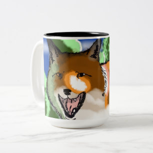 Fox Picture again Two-Tone Coffee Mug