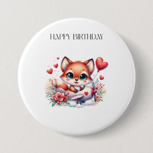 Fox Pilot Birthday 7.5 Cm Round Badge