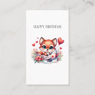 Fox Pilot Birthday Calling Card