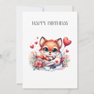 Fox Pilot Birthday Card