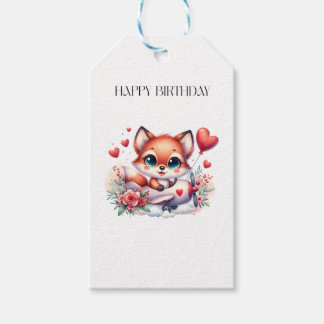 Fox Pilot Birthday Gift Tags