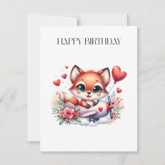 Fox Pilot Birthday Invitation