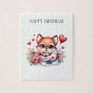 Fox Pilot Birthday Jigsaw Puzzle