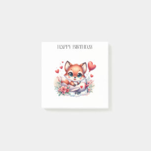 Fox Pilot Birthday Post-it Notes