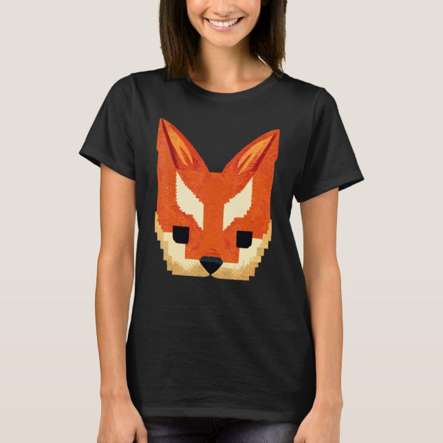 Fox Pixel 8 Bit Retro Video Game T-Shirt (Front)