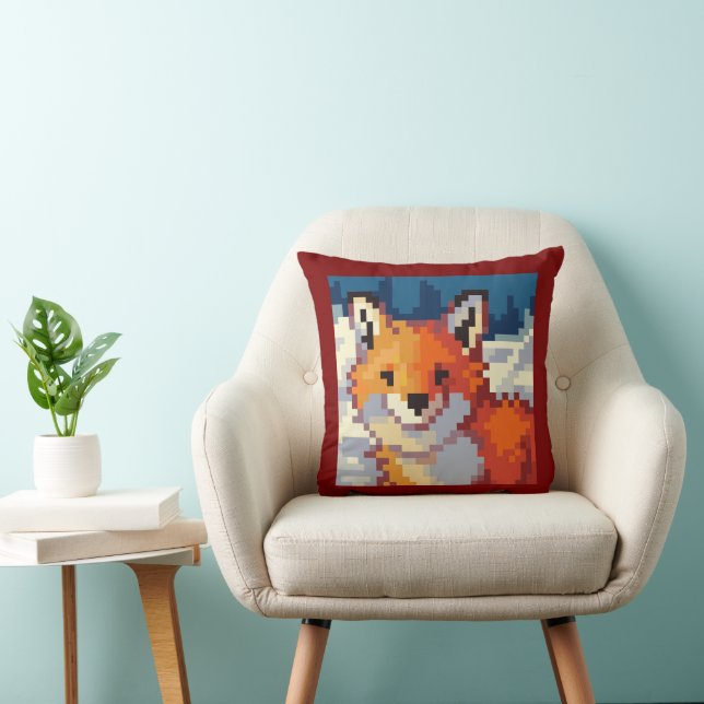 Fox, Pixel Art, pixelart Cushion (Chair)