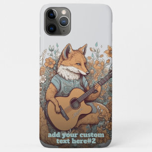 Fox playing Guitar Wildflower Cottagecore Custom iPhone 11 Pro Max Case