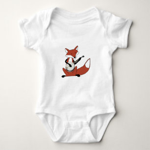 Fox Playing the Banjo Baby Bodysuit