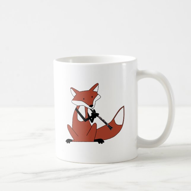 Fox Playing the Clarinet Coffee Mug (Right)