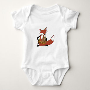 Fox Playing the French Horn Baby Bodysuit