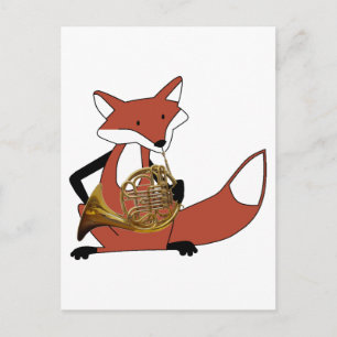 Fox Playing the French Horn Postcard