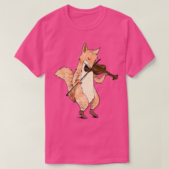 Fox Playing Violin Cute Funny Violin Player Gift S T-Shirt (Design Front)