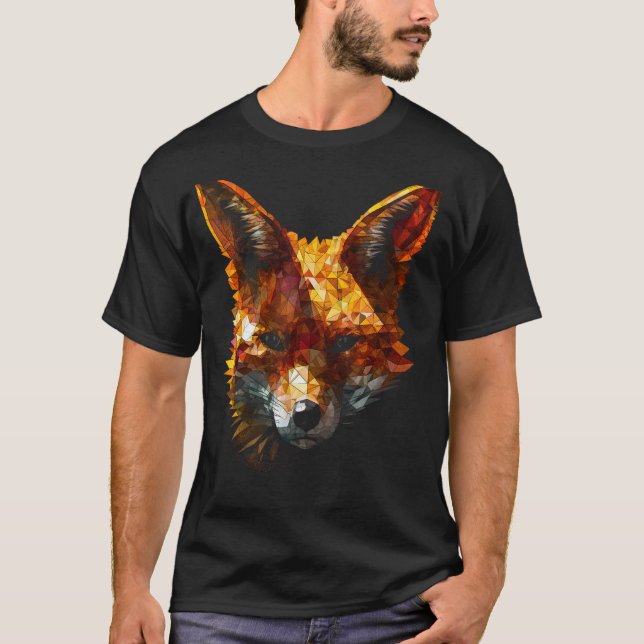 Fox Polygon  Art Animal Fox T-Shirt (Front)
