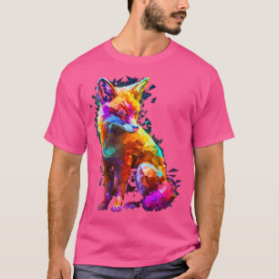 Fox Polygon Colourful Animal Lovers Art Animal Fox T-Shirt