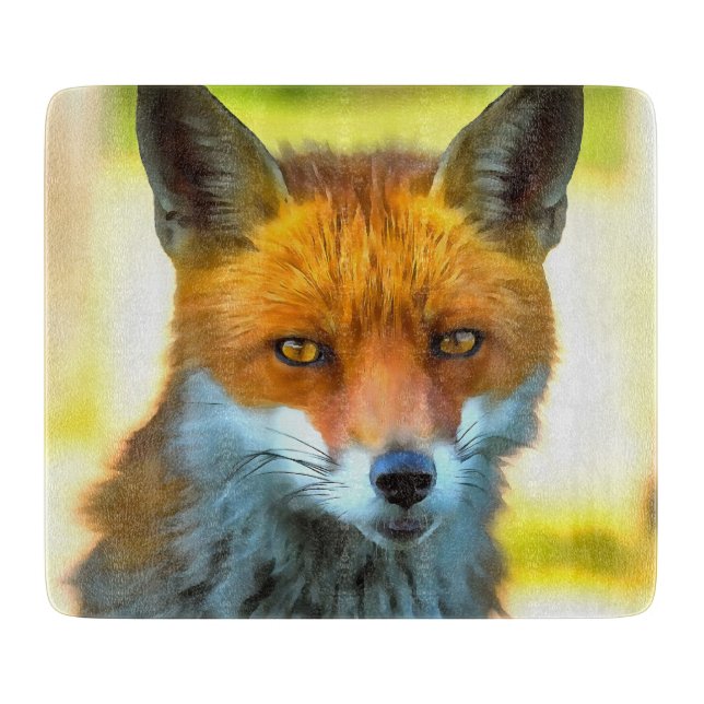 Fox Portrait Realistic Wildlife Art Cutting Board (Front)