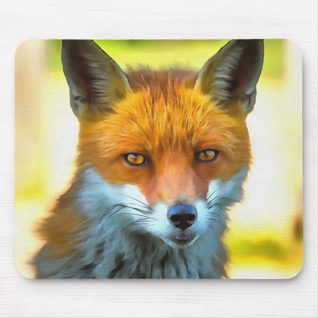 Fox Portrait Realistic Wildlife Art Mouse Mat (Front)