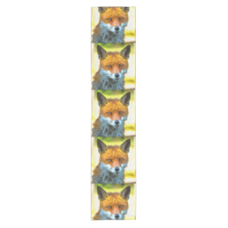 Fox Portrait Realistic Wildlife Art Short Table Runner
