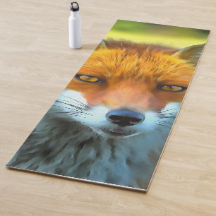 Fox Portrait Realistic Wildlife Art Yoga Mat