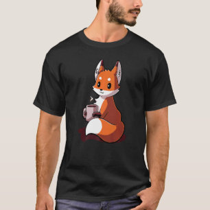 Fox Quote Drinking Coffee Cool Fox T-Shirt