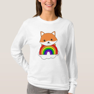 Fox Rainbow Cute Animals Colorful Foxes Forest T-Shirt