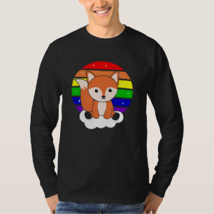 Fox Rainbow Glitter Kawaii Orange T-Shirt
