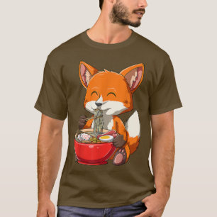 Fox Ramen Japanese Noodles Cute Kawaii Anime Gift T-Shirt