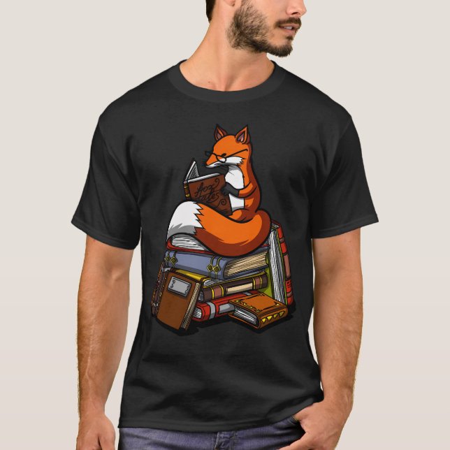 Fox Reading A Book T-Shirt (Front)