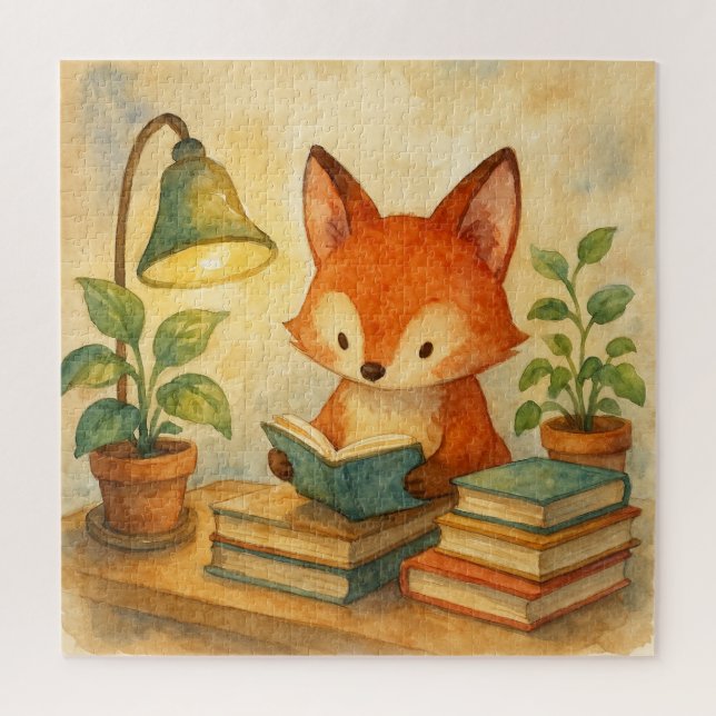 Fox Reading Nook Jigsaw Puzzle (Vertical)