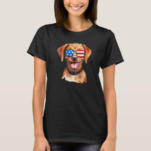 Fox Red Lab Mom Dad Flag Labrador Retriever T-Shirt