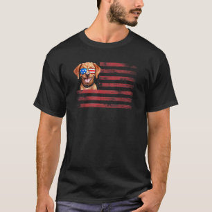 Fox Red Lab Mum Dad Flag Labrador Retriever T-Shirt