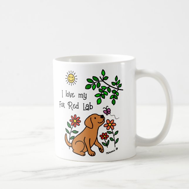 Fox Red Labrador and Green Mug (Right)