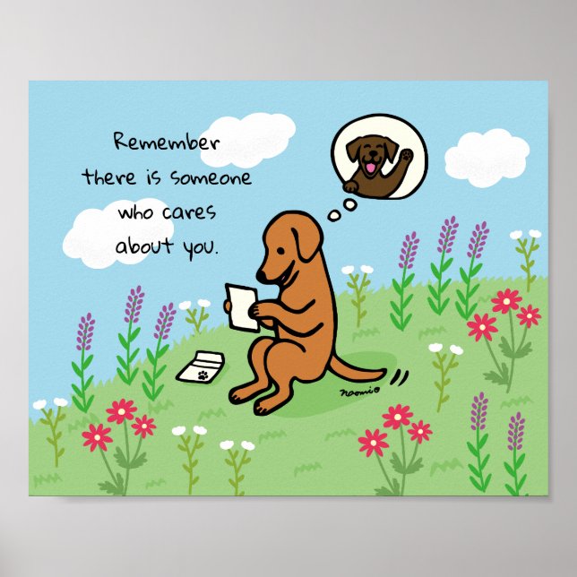 Fox Red Labrador and Letter Someone Cares Poster (Front)