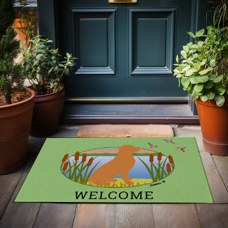Fox Red Labrador Bird Dog Sunset Oval Doormat