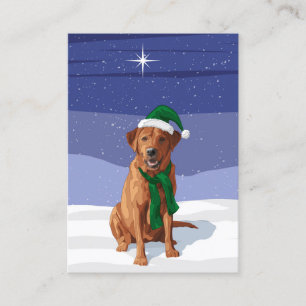 Fox Red Labrador Retriever Christmas Dog Business Card